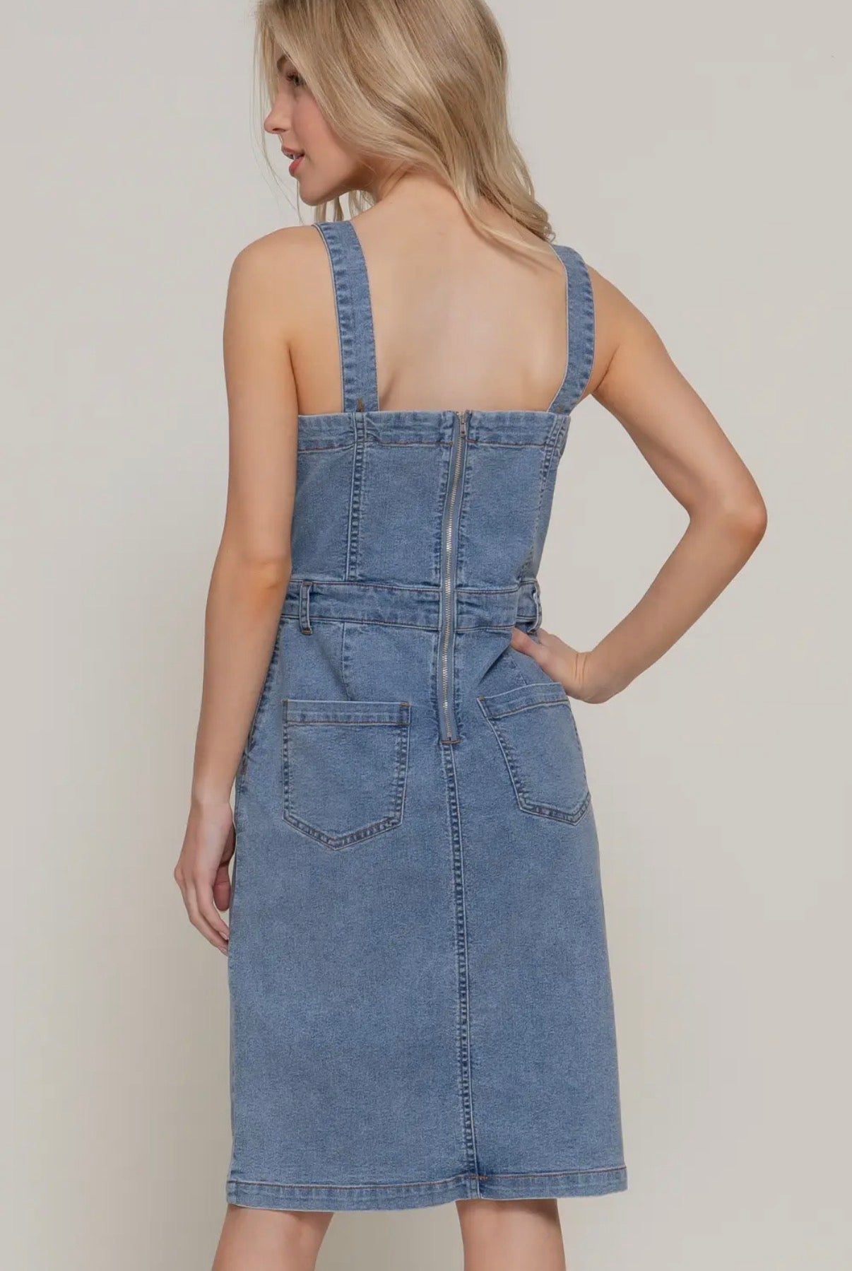 Dolly Denim Bodycon Tank Dress