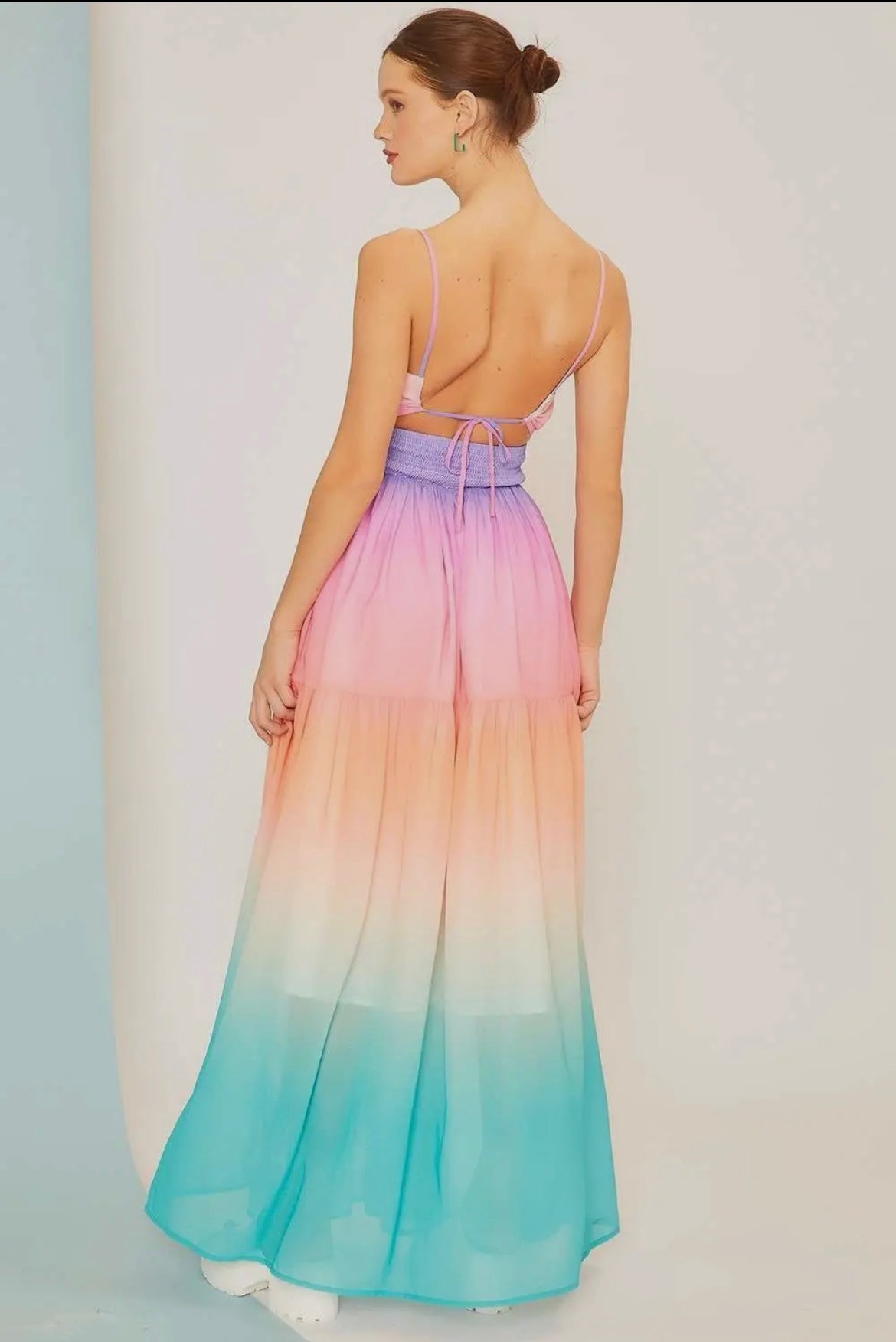 Aura Ombré Rainbow Maxi Dress