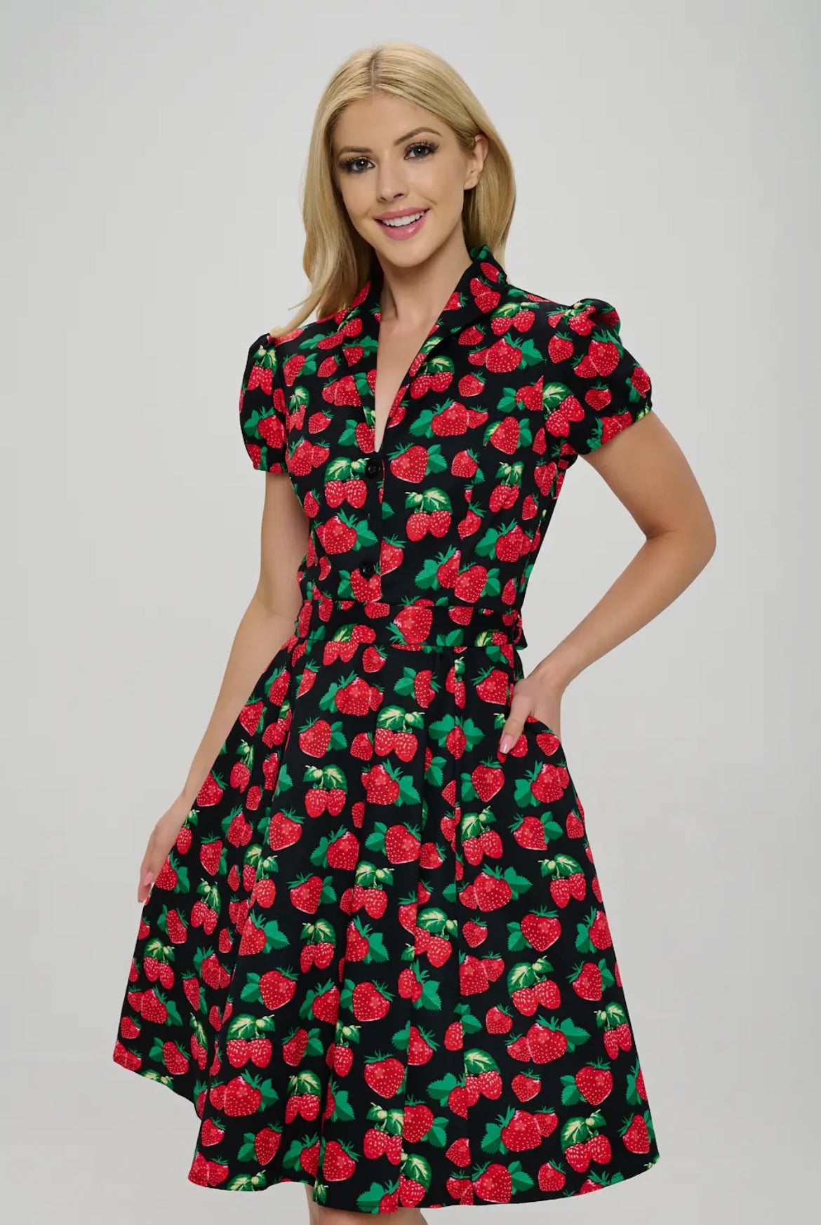 Strawberry Fields Poplin Dress