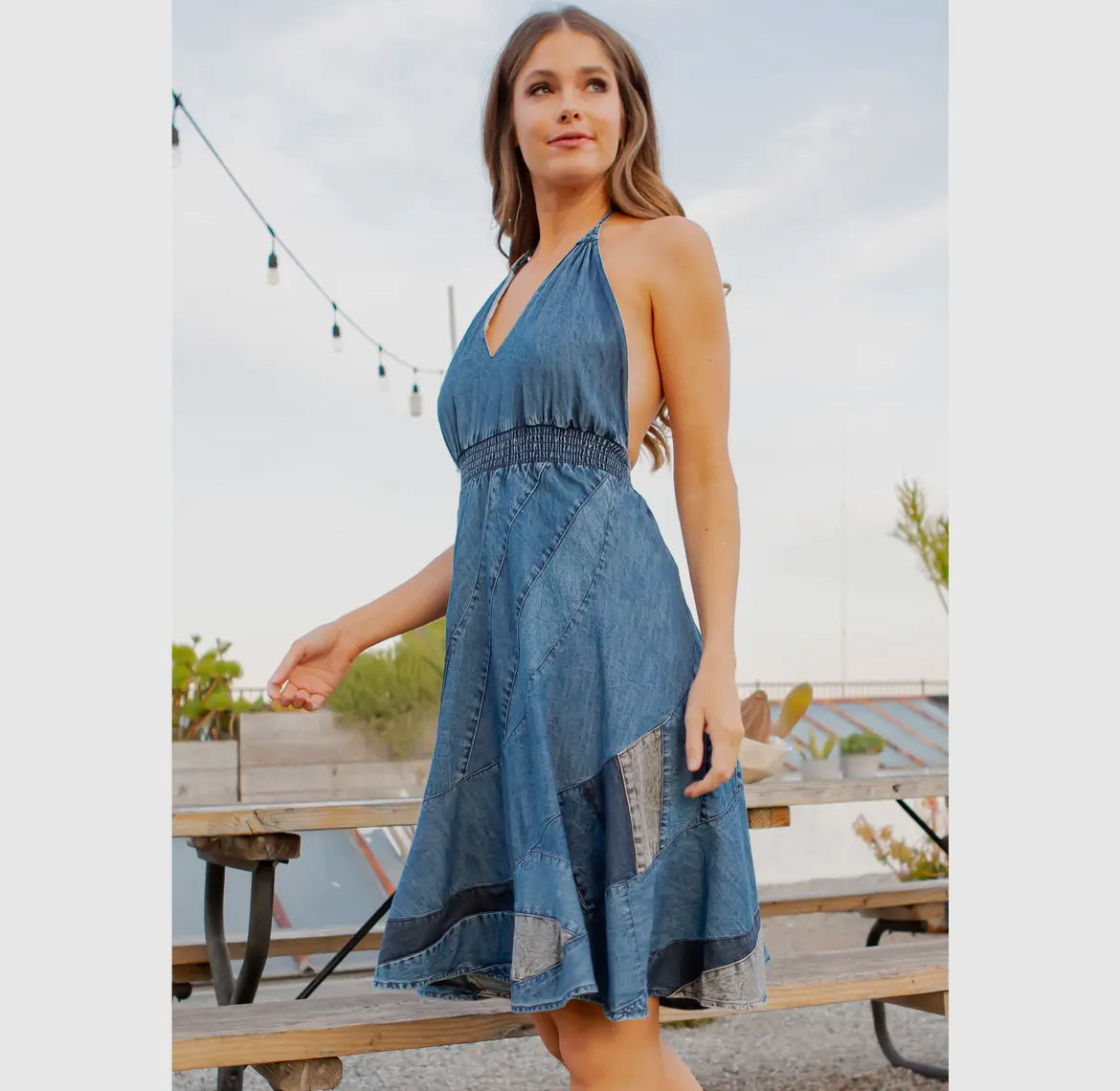 Hollyn Patchwork Halter Dress