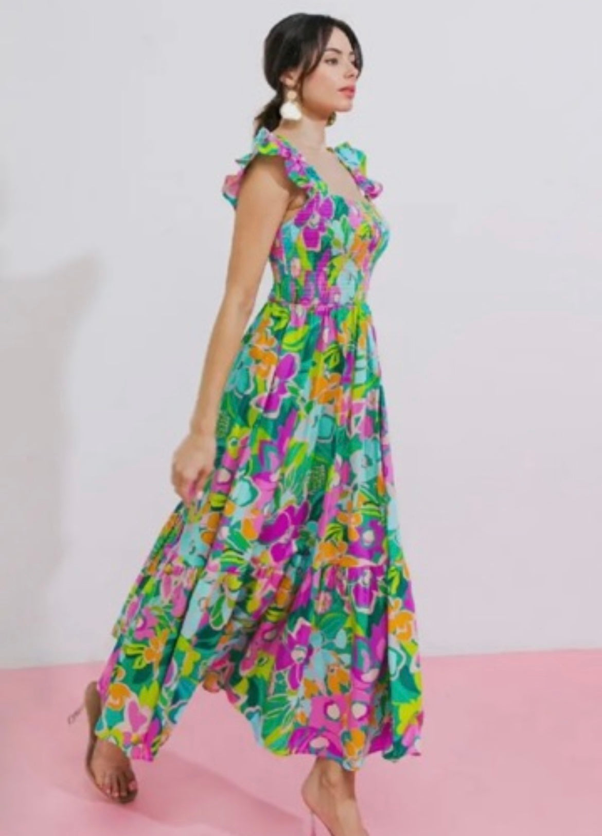 Blossom Ruffle Midi Dress