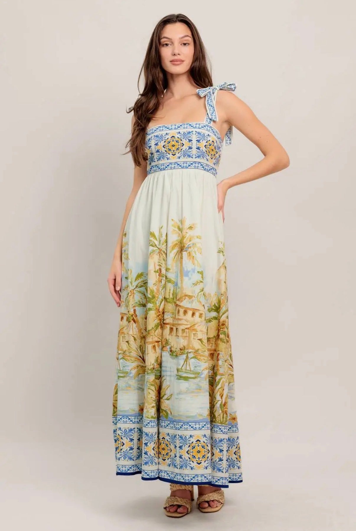 Verona Tie Strap Maxi Dress