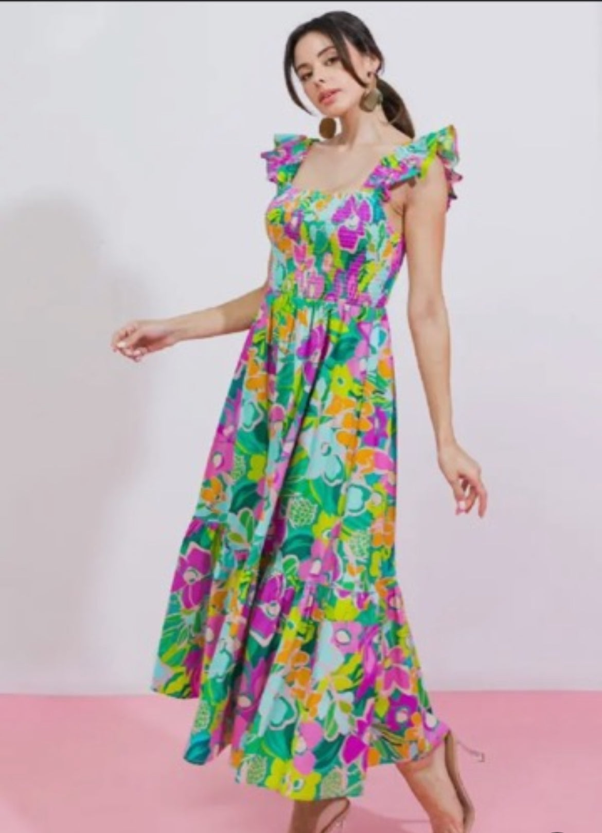 Blossom Ruffle Midi Dress