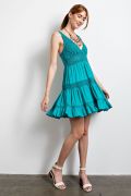 Sarina Crochet Tiered Mini Dress