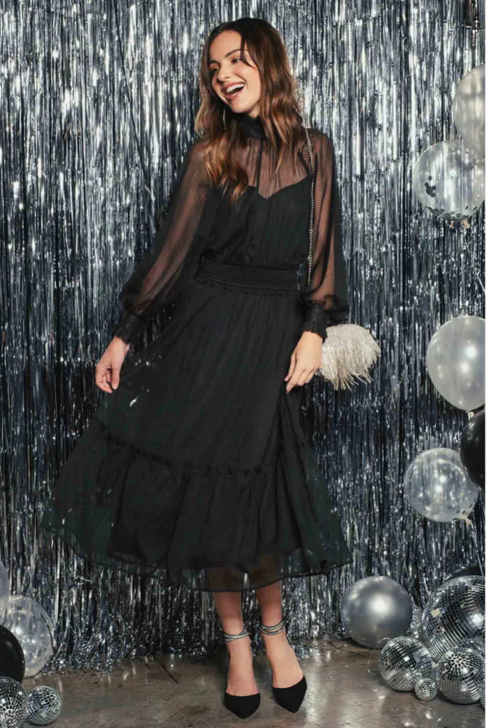 Genevieve Sheer Midi Dress – Redwood Boutique
