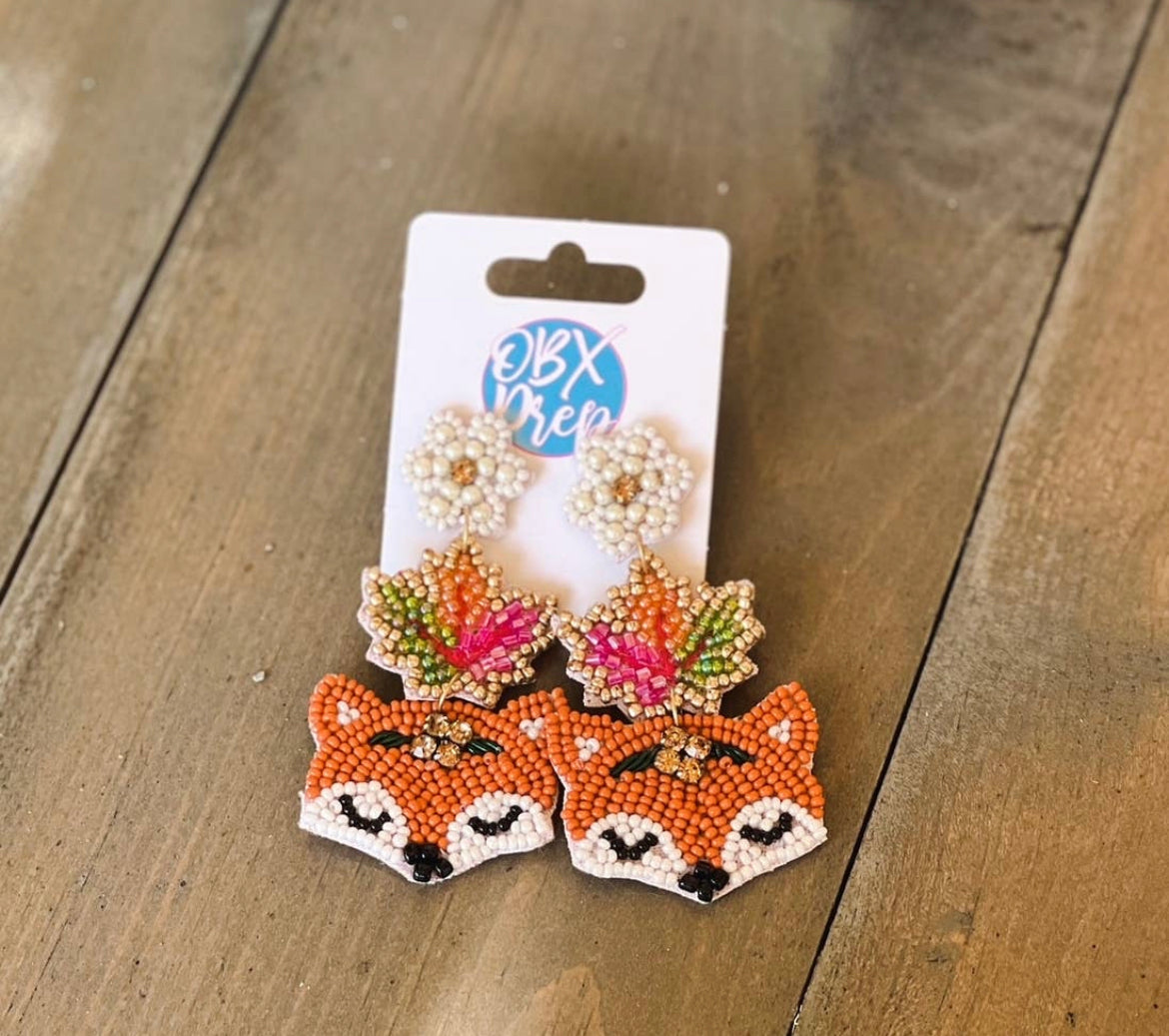 Foxy Girl Seed Bead Earrings