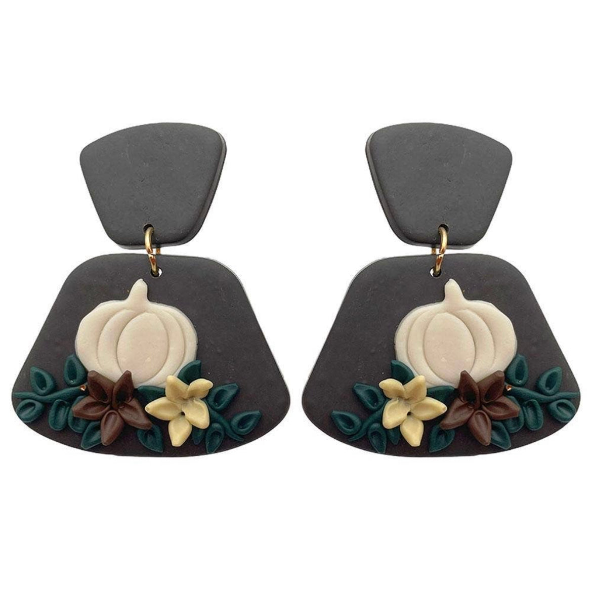 Pretty Pumpkin Polymer Clay Earrings