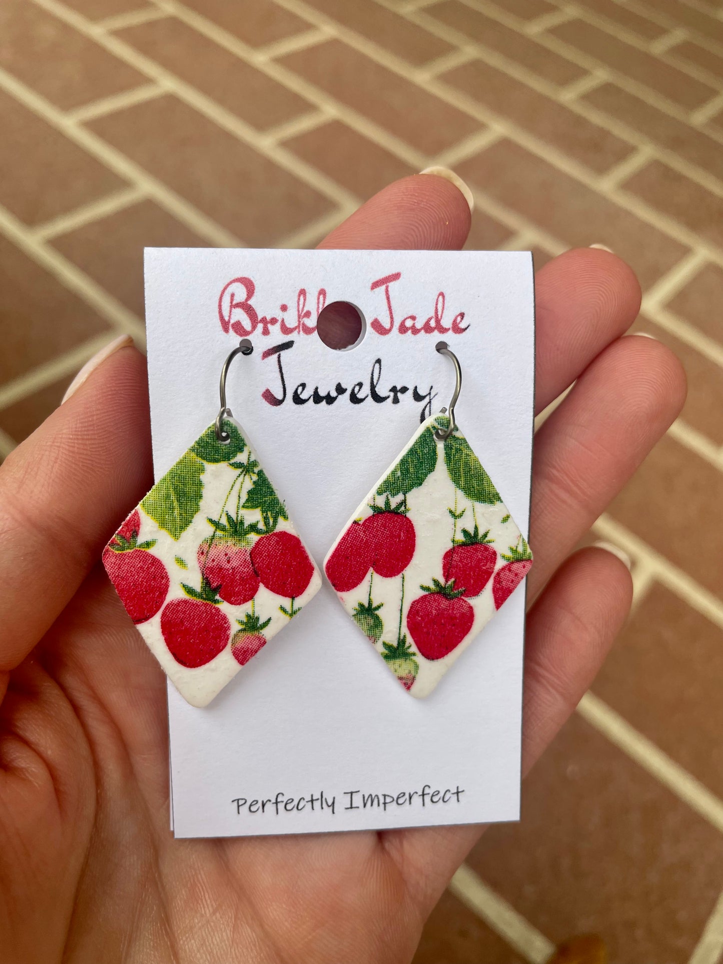 Brikki Jade Strawberry Season Earrings