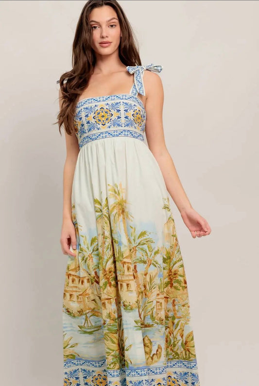 Verona Tie Strap Maxi Dress