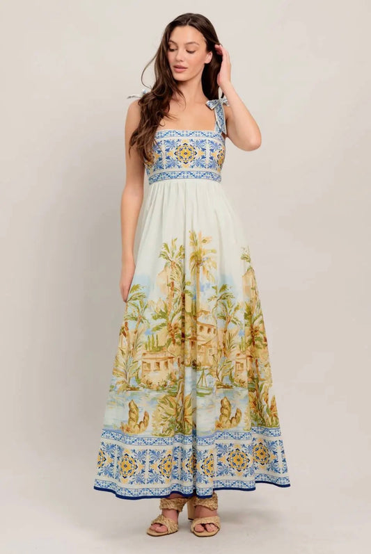 Verona Tie Strap Maxi Dress