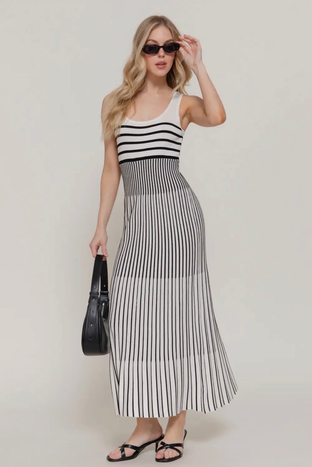 Juliet Striped Knit Midi Dress