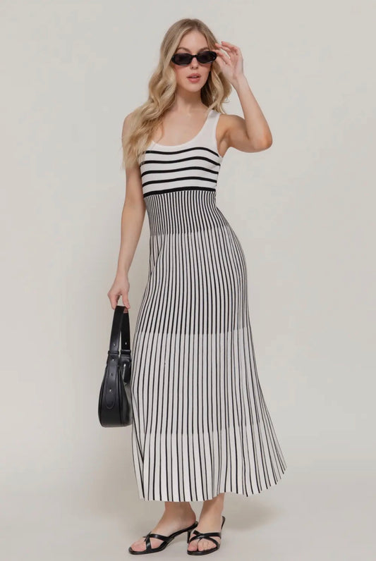 Juliet Striped Knit Midi Dress