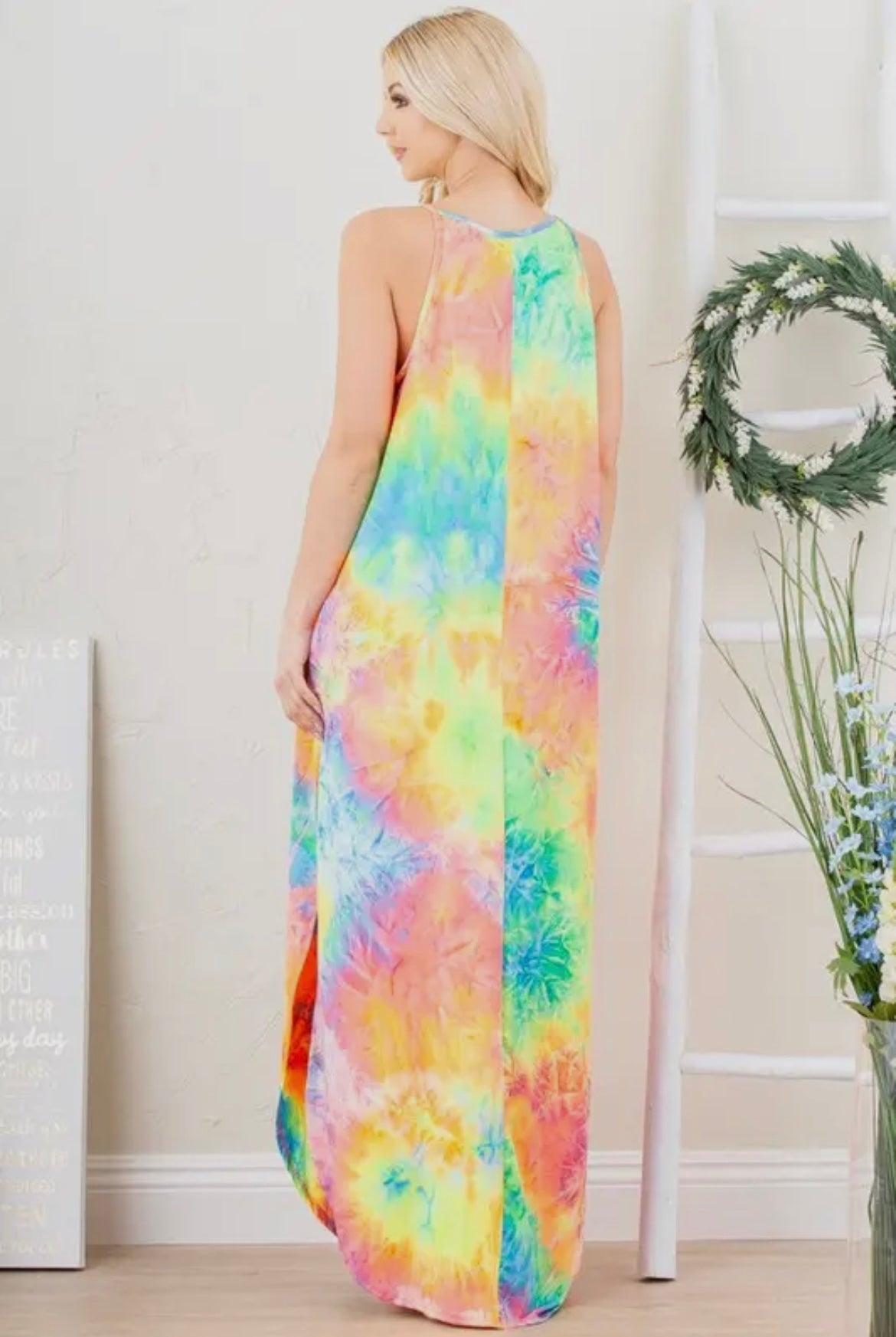 Prism Rainbow Tie Dye Maxi Dress