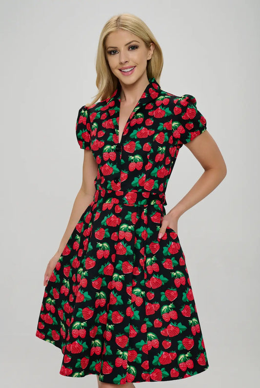 Strawberry Fields Poplin Dress