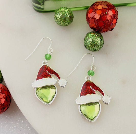 Merry Grinchmas Crystal Earrings