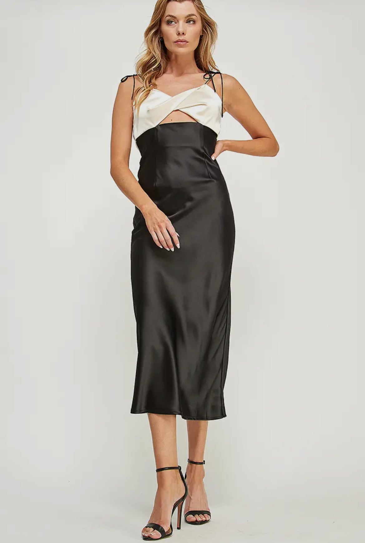 Aurelia Twist-Front Tuxedo Dress – Redwood Boutique