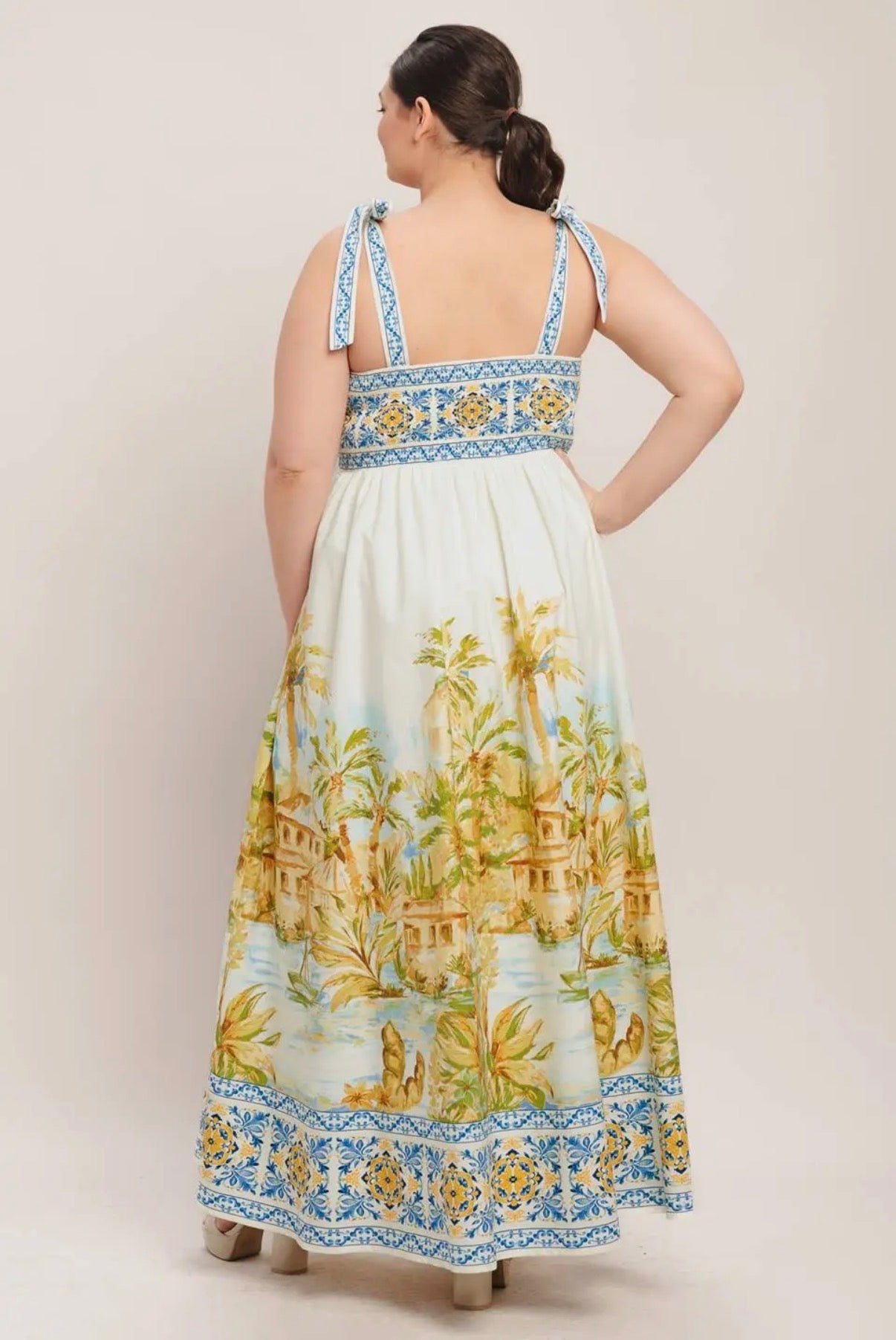 Verona Plus Tie Strap Maxi Dress