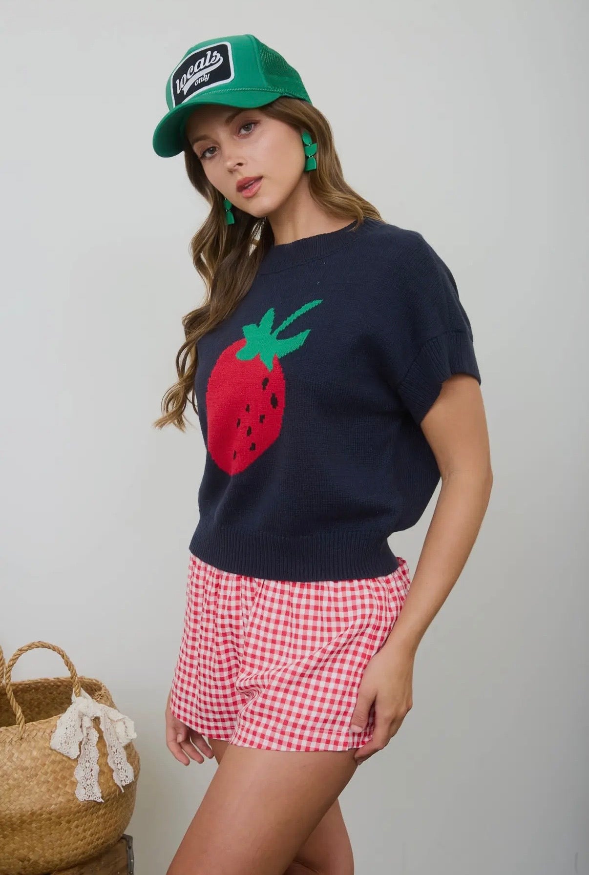 Strawberries & Sunshine Short Sleeved Sweater Top