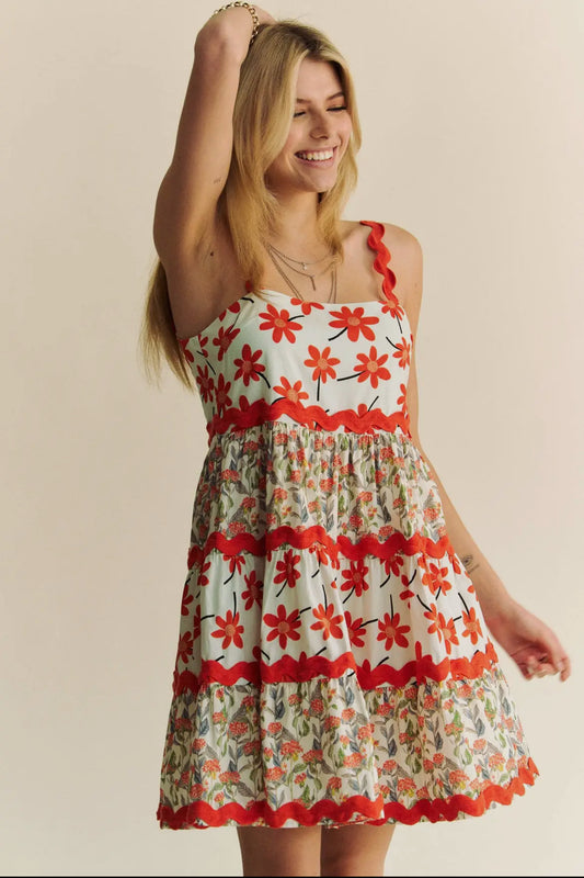 Reverie Mixed Floral Mini Dress