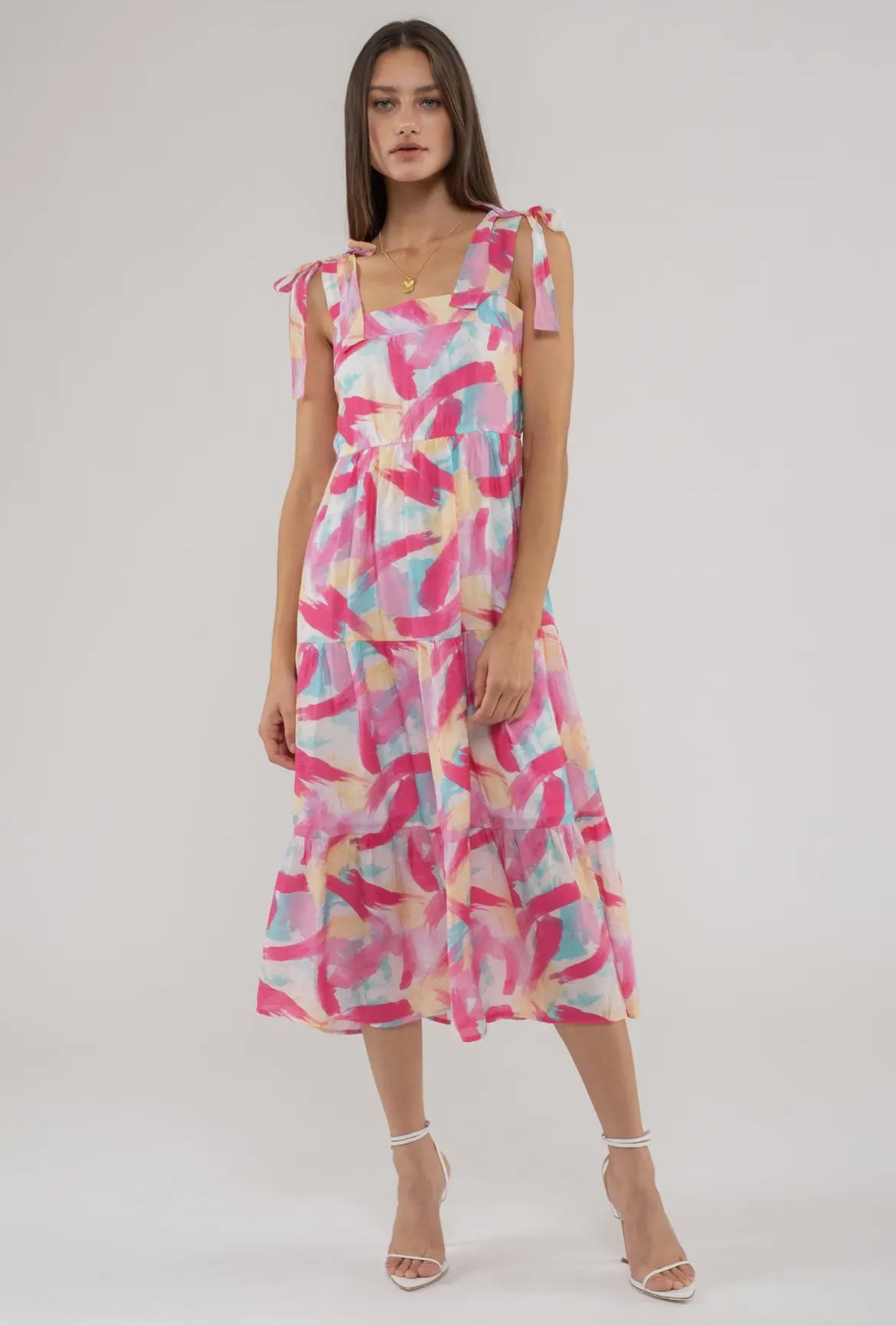 Harden Watercolor Midi Dress