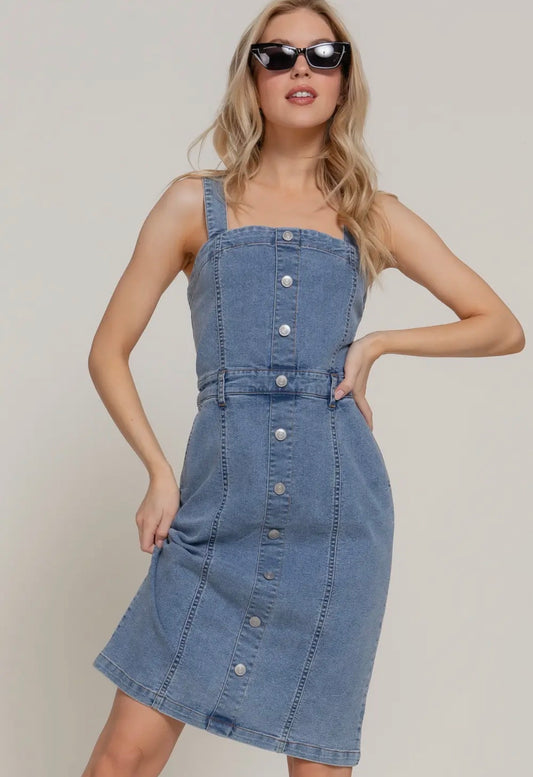 Dolly Denim Bodycon Tank Dress