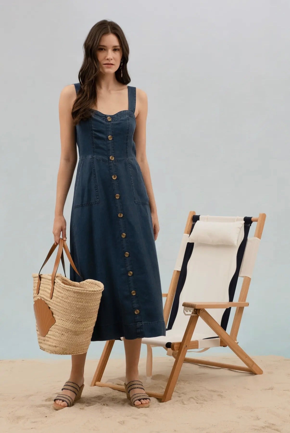 Tindley Chambray Midi Dress