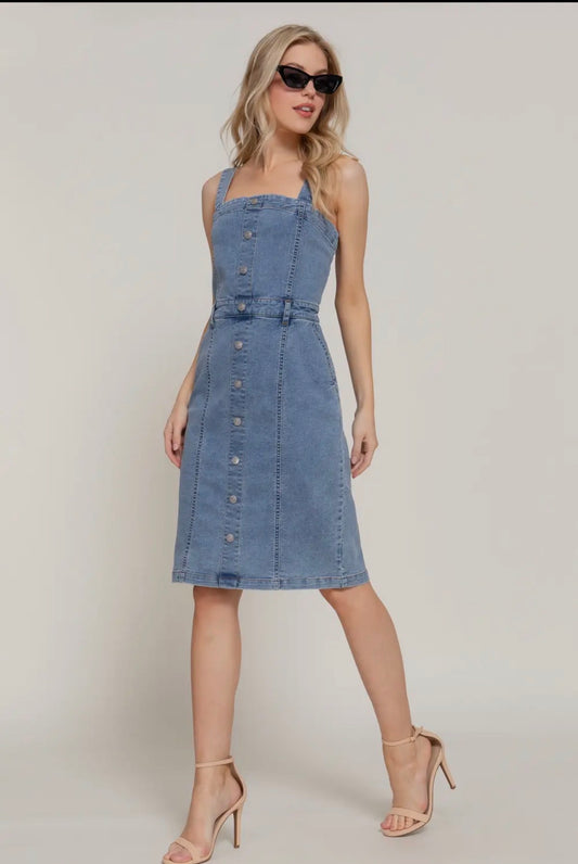Dolly Denim Bodycon Tank Dress