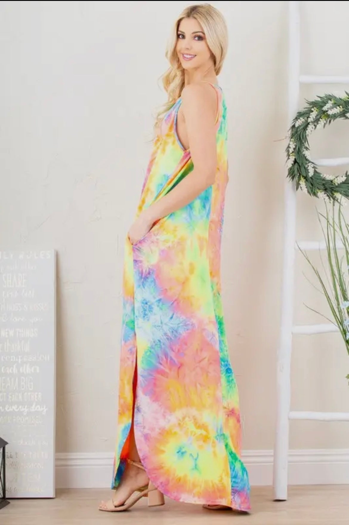 Prism Rainbow Tie Dye Maxi Dress