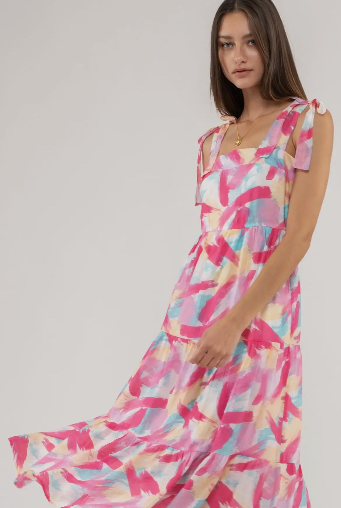 Harden Watercolor Midi Dress