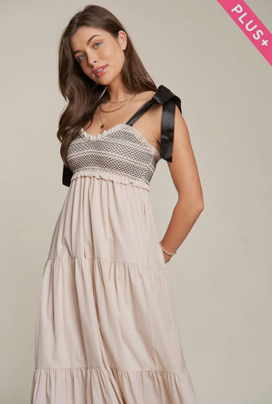 Ava Plus Smocked Maxi Dress