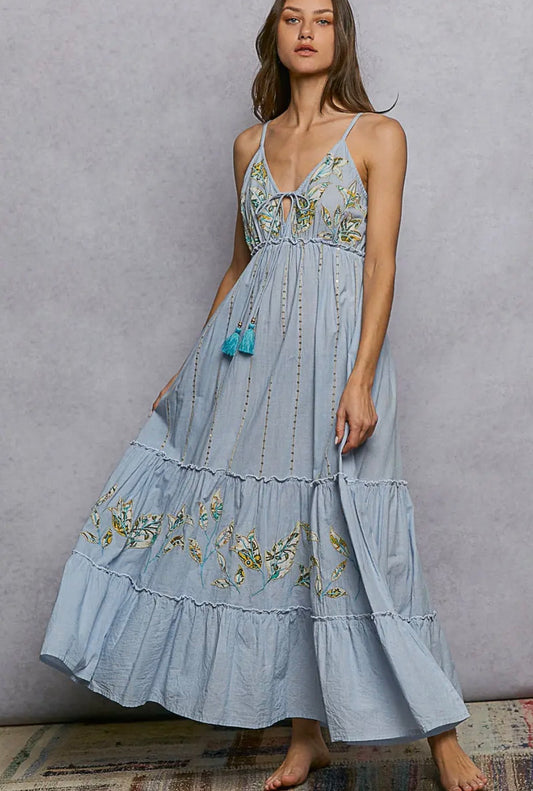 Noah Embroidered Maxi Dress