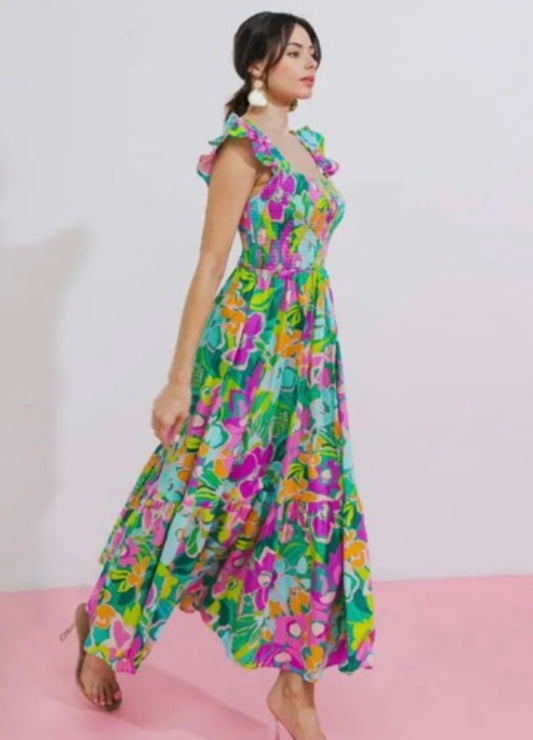 Blossom Ruffle Midi Dress
