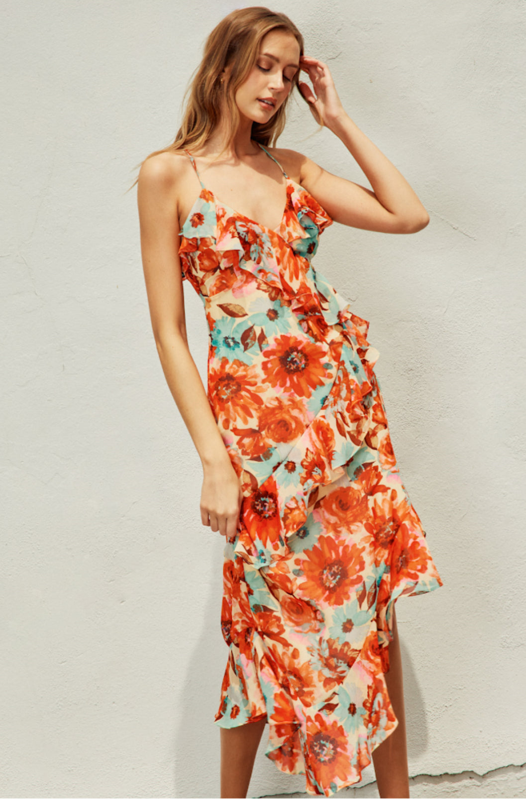 Autumn Garden Ruffle Dress