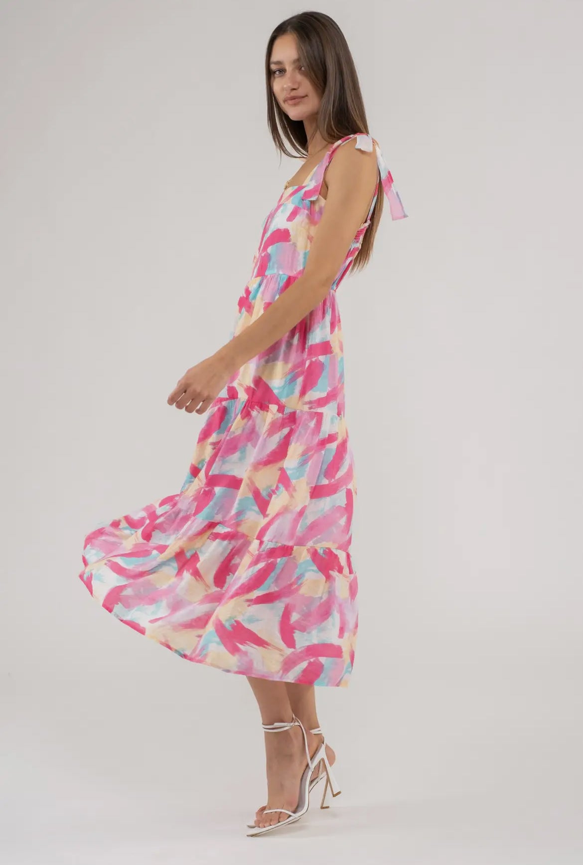 Harden Watercolor Midi Dress