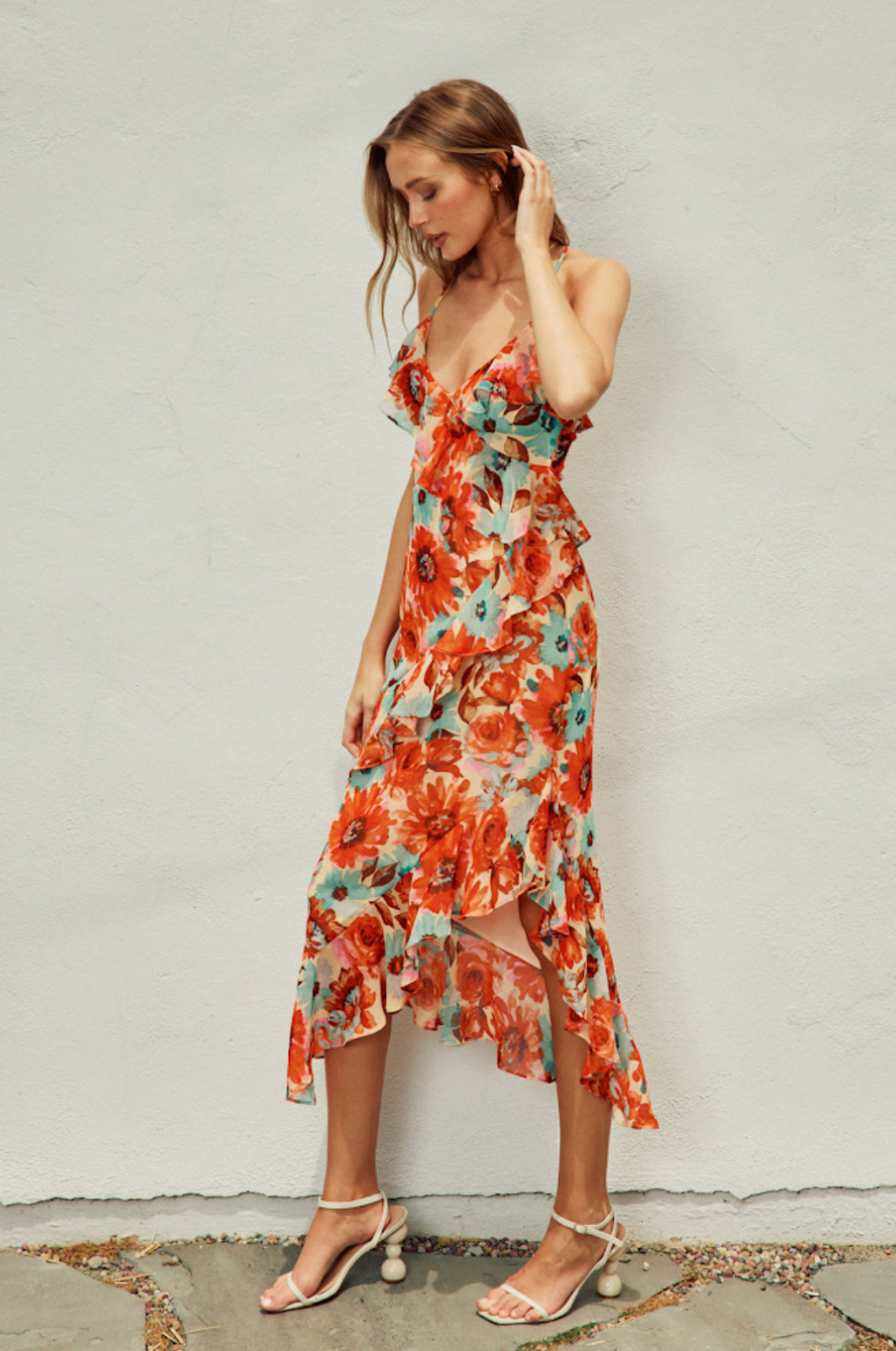 Autumn Garden Ruffle Dress