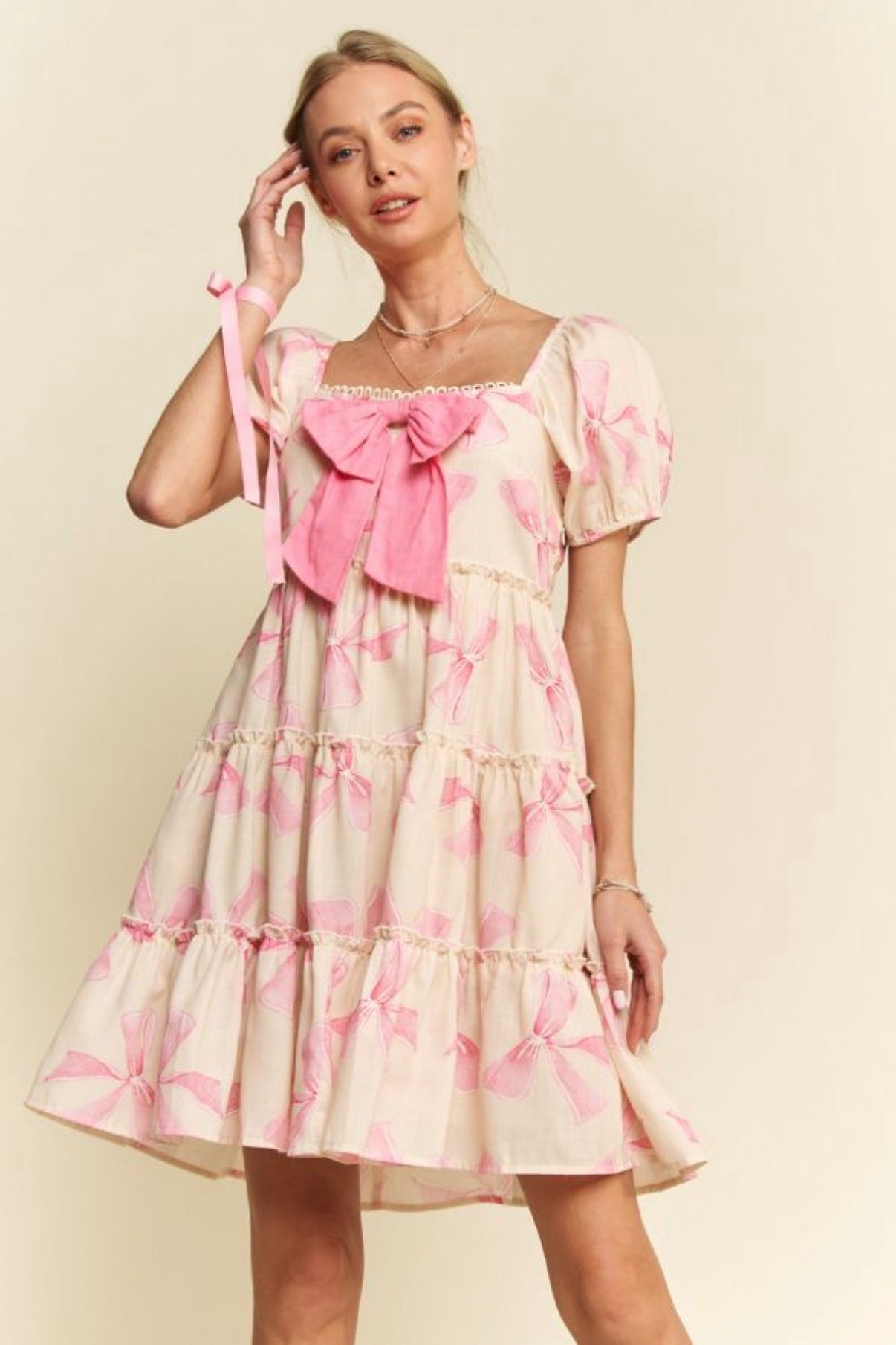 Margot Plus Bow Babydoll Dress