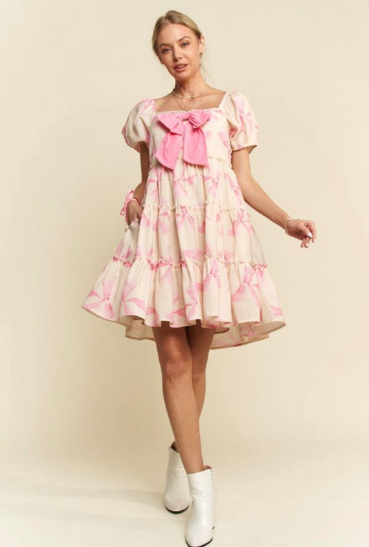 Margot Plus Bow Babydoll Dress