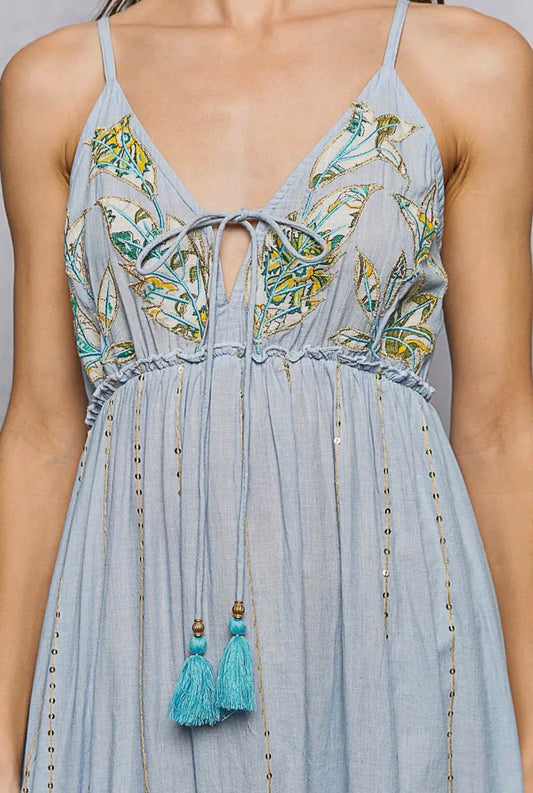 Noah Embroidered Maxi Dress