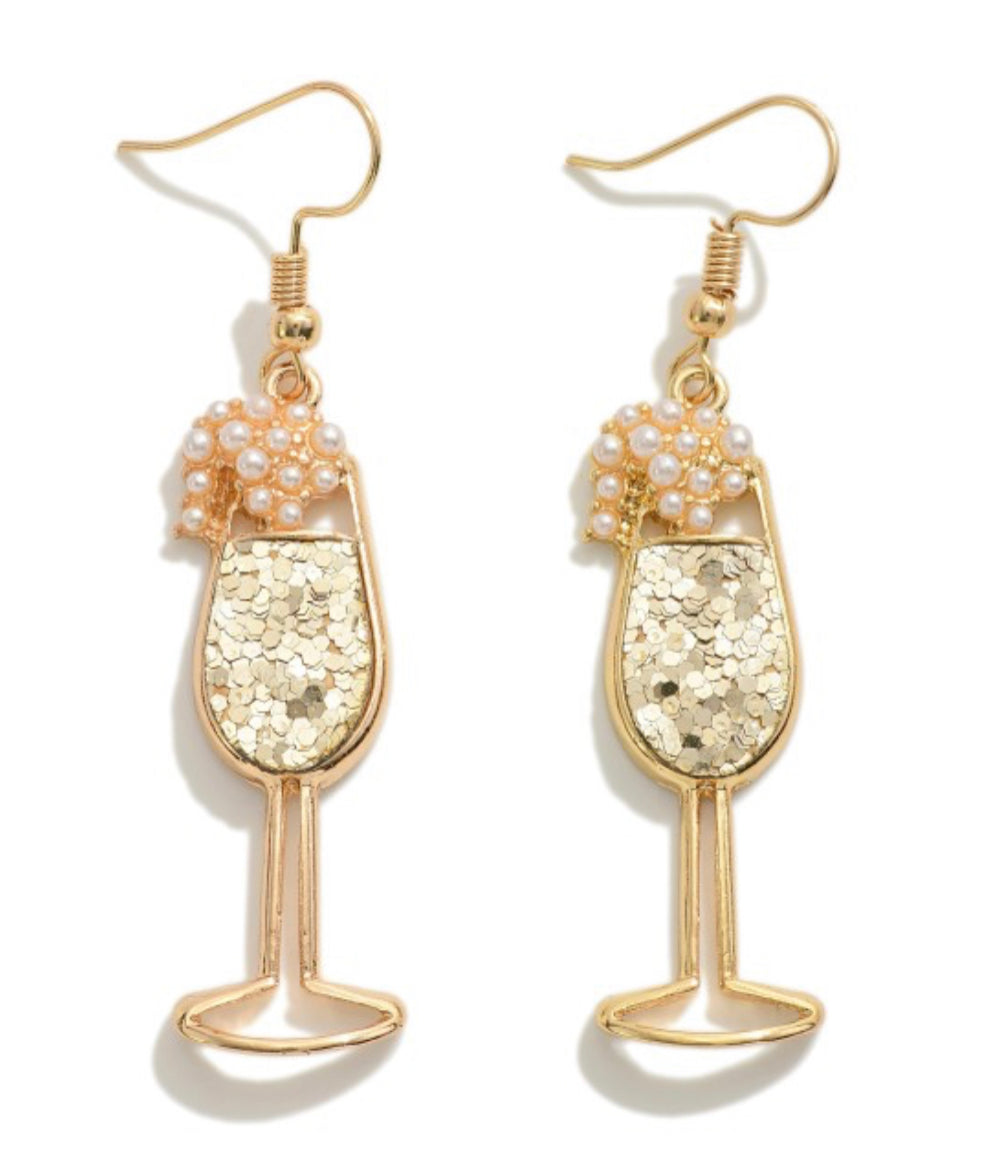 Bubbles Are Best Champagne Earrings