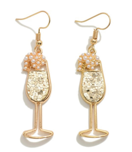 Bubbles Are Best Champagne Earrings