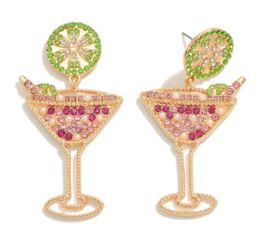 Sparkling Strawberry Margarita Earrings