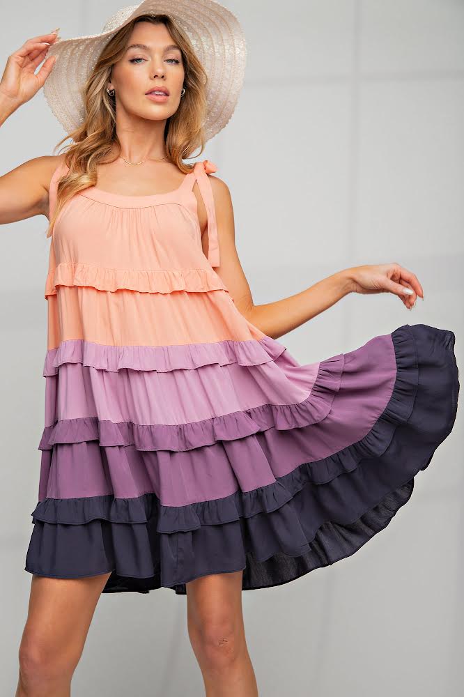 Summer Sunset Plus Tiered Dress