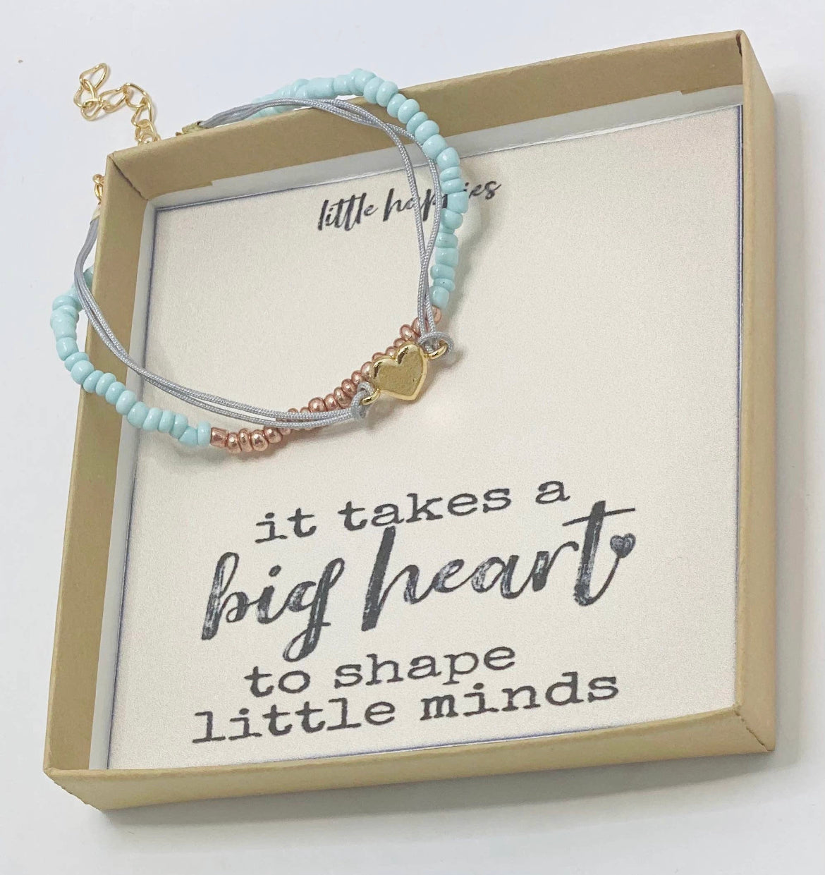 Big Hearts Shape Little Minds Teacher Bracelet Set