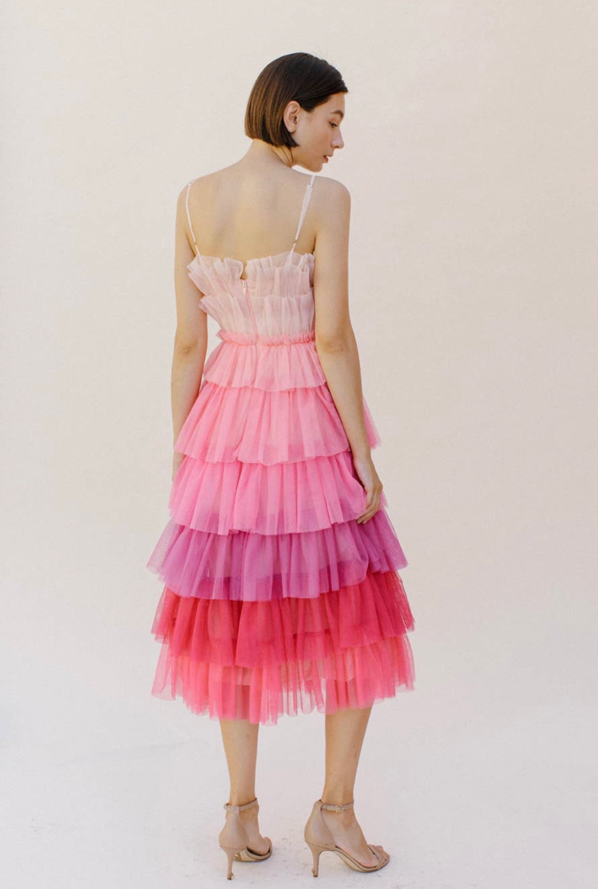 Paris Tiered Tulle Midi Dress