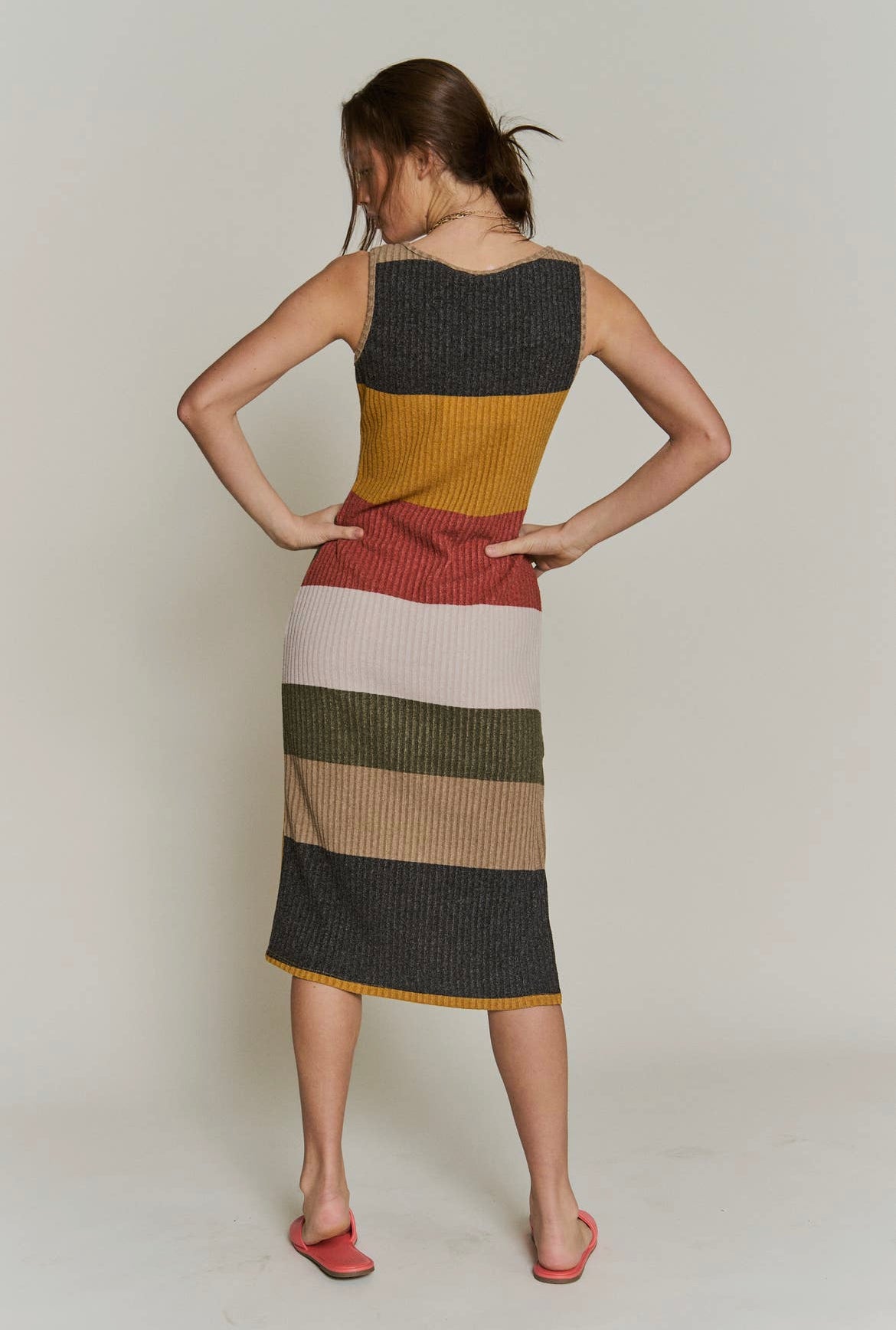 Indian Summer Color Block Sweater Dress