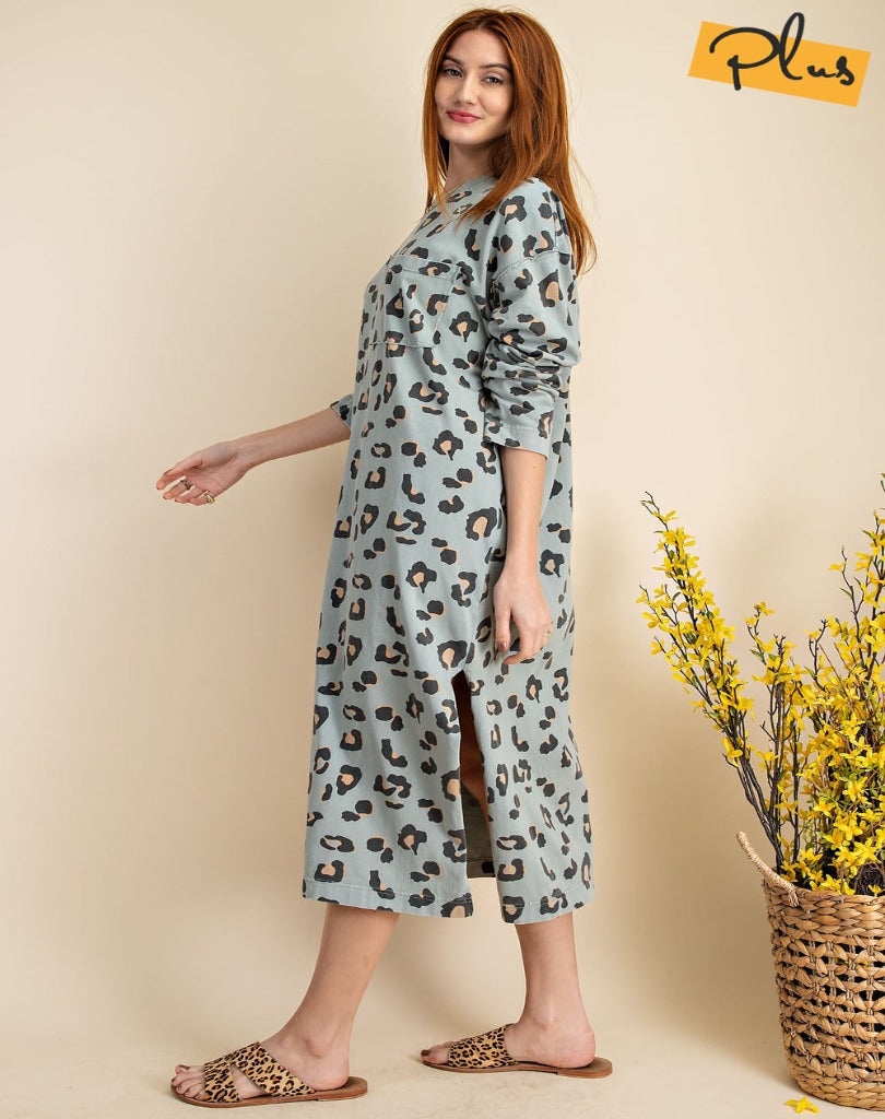 Claire Plus Animal Print Midi Dress