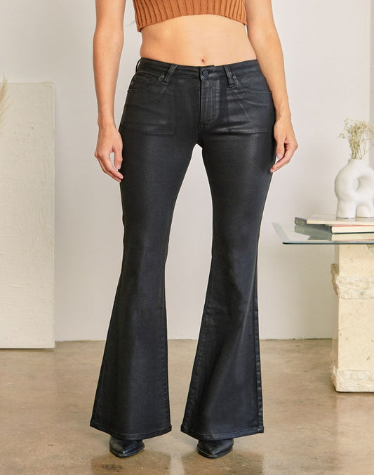 Bishop Black Faux Leather Jeans