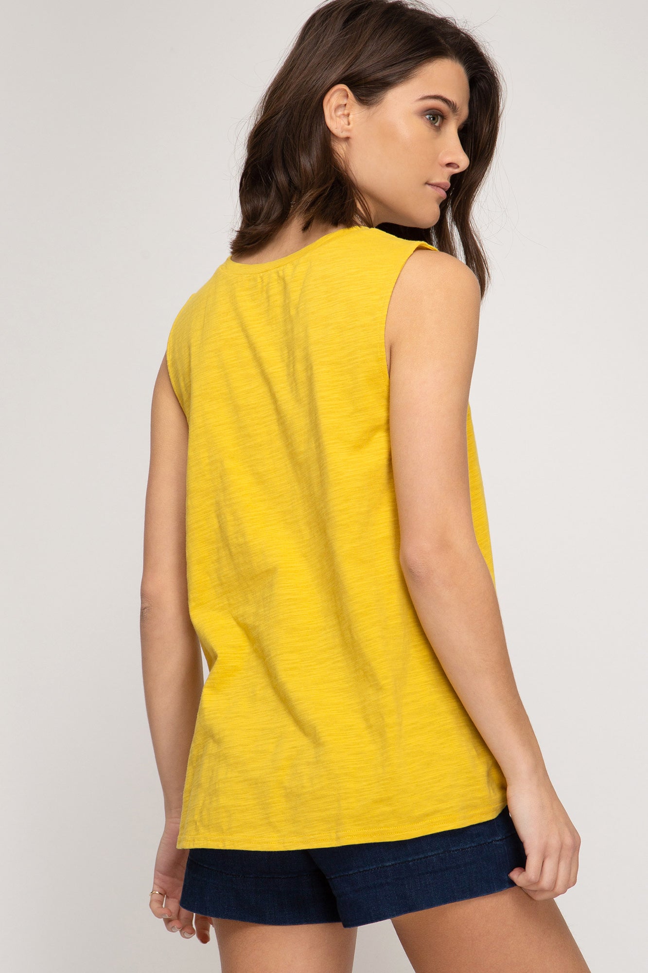 Anna Sleeveless Knit Top With Side Tie