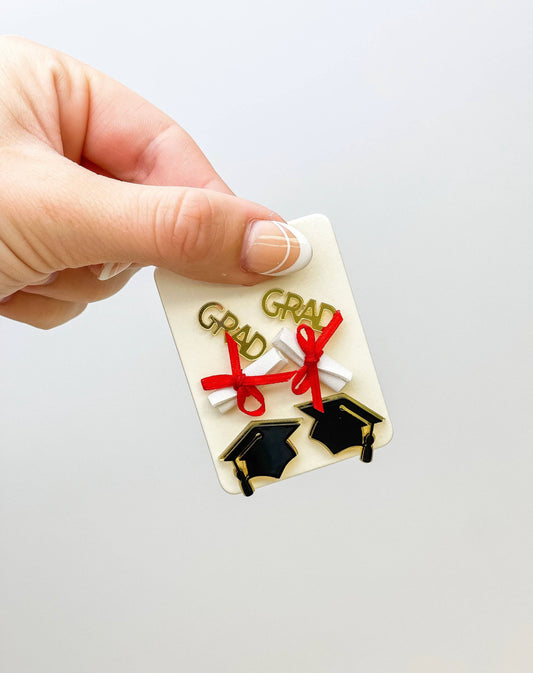 And So It Begins Graduation Earring Trio