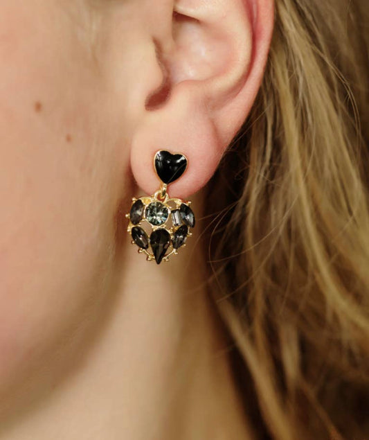 Forbidden Love Heart Sparkle Earrings